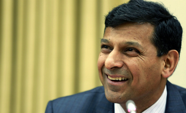 Reserve Bank of India (RBI) Governor Raghuram Rajan smiles during a news conference at the RBI headquarters in Mumbai on Wednesday. -AP Reserve Bank of India (RBI) Governor Raghuram Rajan smiles during a news conference at the RBI headquarters in Mumbai on Wednesday. -AP